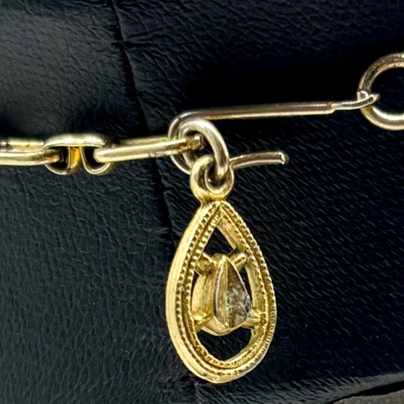 Vintage Lucite Peach & Tan Hanging Elements Gold-Tone Necklace Matching Bracelet - Picture 5 of 11